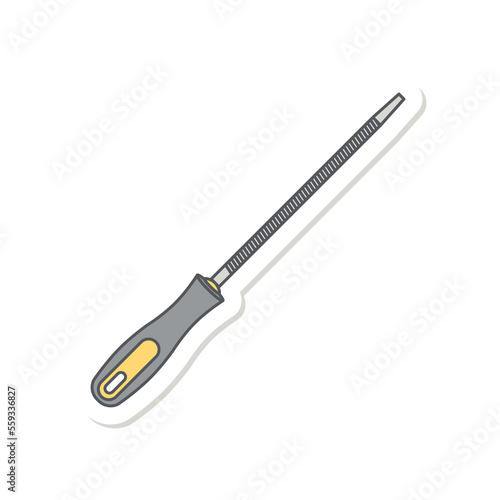 Long Grass Scissors Construction Tools Equipment Device Icon Set Collection Sticker