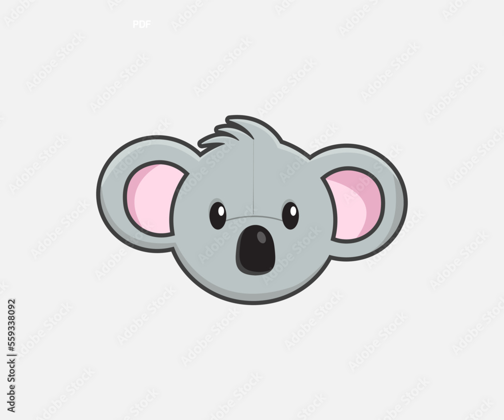 Koala Face - Cute Koala Face, Cartoon Koala, Vector Koala Face - Cute Koala Face, Cartoon Koala, Vector