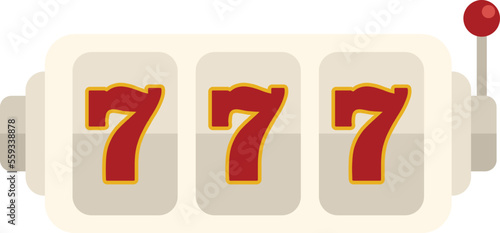 White jackpot icon flat vector. Spin game. Casino machine isolated