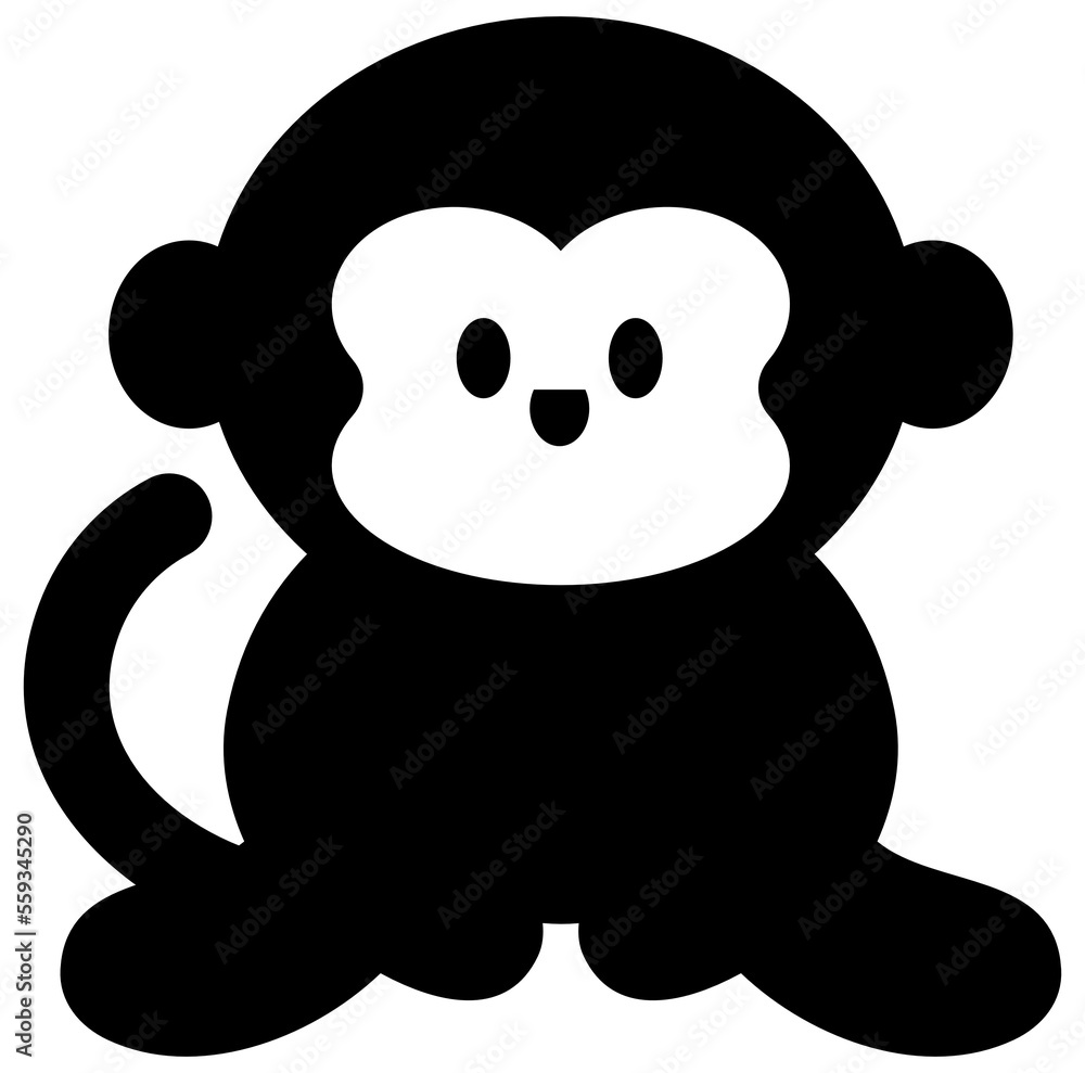 Cute monkey cartoon silhouette Cute monkey cartoon silhouette