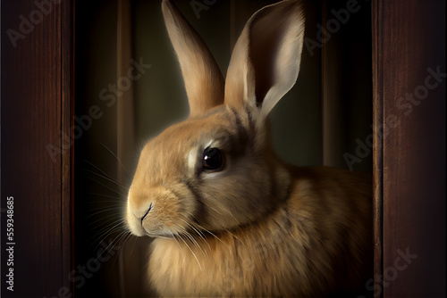 Rabbit portrait, generative ia