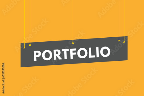 portfolio text Button. portfolio Sign Icon Label Sticker Web Buttons