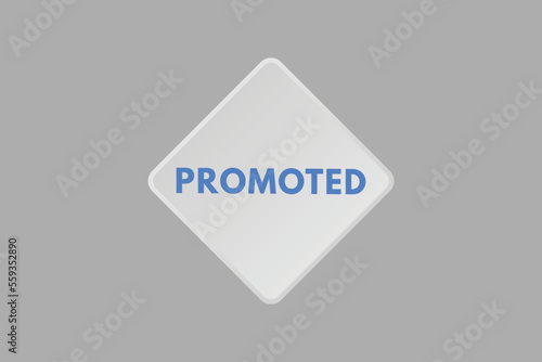 promoted text Button. promoted Sign Icon Label Sticker Web Buttons