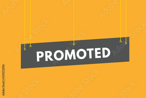 promoted text Button. promoted Sign Icon Label Sticker Web Buttons