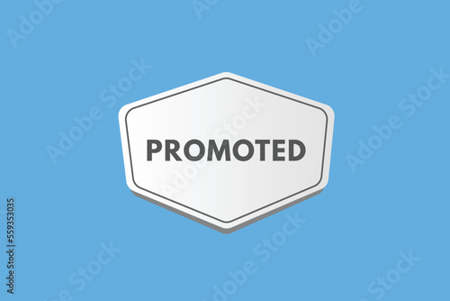promoted text Button. promoted Sign Icon Label Sticker Web Buttons