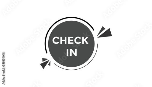 Check in button web banner templates. Vector Illustration

