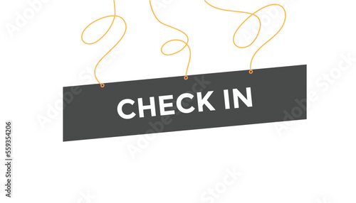Check in button web banner templates. Vector Illustration

