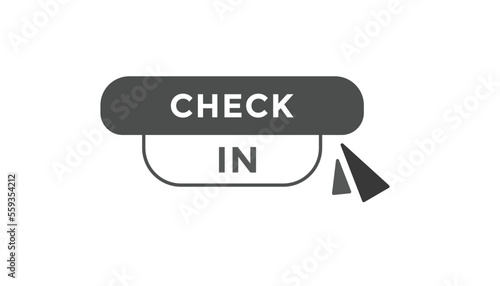 Check in button web banner templates. Vector Illustration

