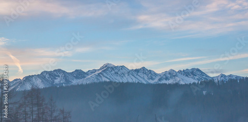 Scenery of Tatra mountains at winter, Poland