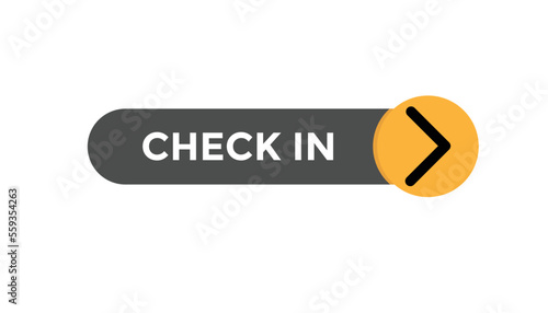Check in button web banner templates. Vector Illustration

