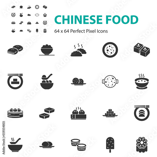 set of chinese food icons