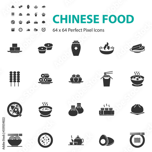 set of chinese food icons