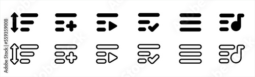 Hamburger menu icons, web and mobile app navigation symbol buttons. list menu signs, vector illustration