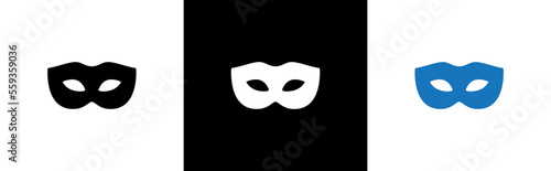 Mask icon. thief mask with eye slit symbol. Superhero, Masquerade, Hidden villain, anonymous signs, vector illustration
