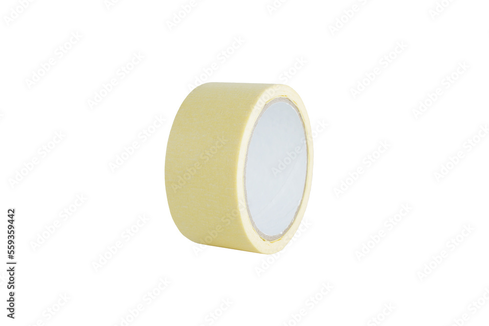 Packing tape in a roll. Masking tape isolated on white background. Packing tape in a roll. Masking tape isolated on white background.