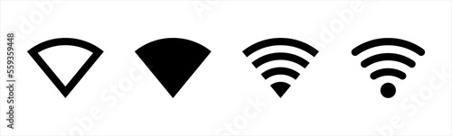 Wireless and wi-fi icon. Wifi signal symbol. Internet connection signs, vector illustration