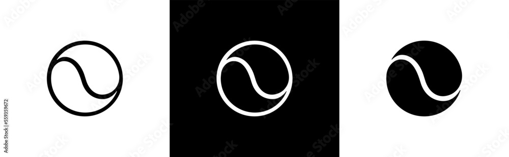 tennis ball line art icon for apps and websites tennis ball line art icon for apps and websites