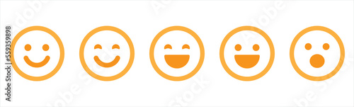 Happy smiley or surprise face emoticon line art icon for apps and websites