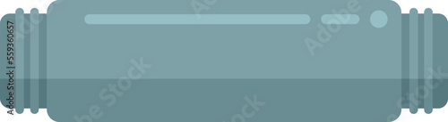 Pipe icon flat vector. Plumbing pipeline. Metal tube isolated