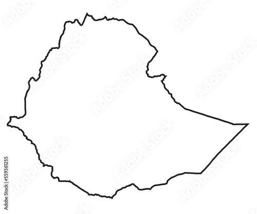 Ethiopia Silhouette Outline Map