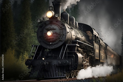 Good old steam train locomotive photo
