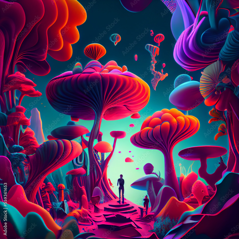 Psychedelic illustration - generative ai Psychedelic illustration - generative ai