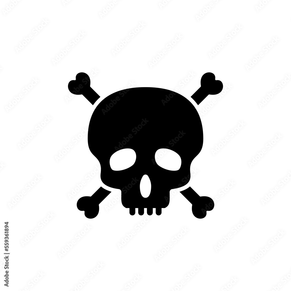 Pirate skull icon vector logo flat style illustration Pirate skull icon vector logo flat style illustration