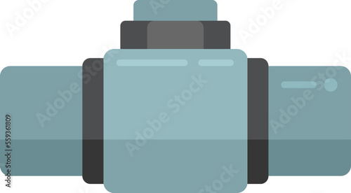 Metal pipe icon flat vector. Water tube. Gas pressure isolated