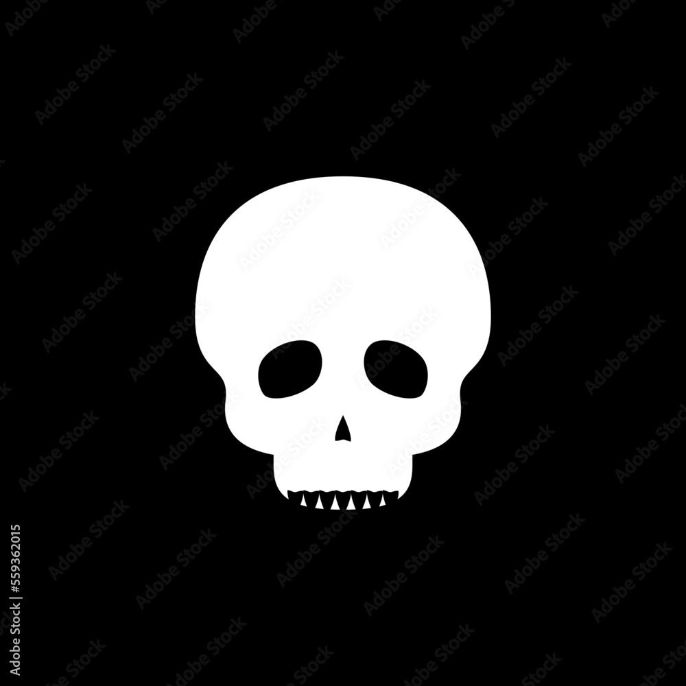 Obraz premium Pirate skull icon vector logo flat style illustration
