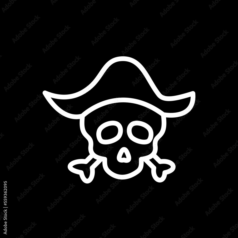 Pirate skull icon vector logo flat style illustration Pirate skull icon vector logo flat style illustration