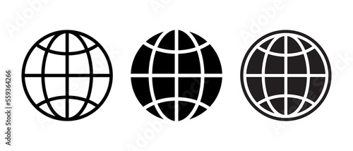 Globe, web, website, earth, internet icon vector set collection