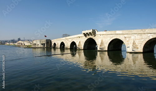 Kanuni Sultan Suleyman Bridge, located in Buyukcekmece, Turkey, was built by Mimar Sinan in the 16th century. photo