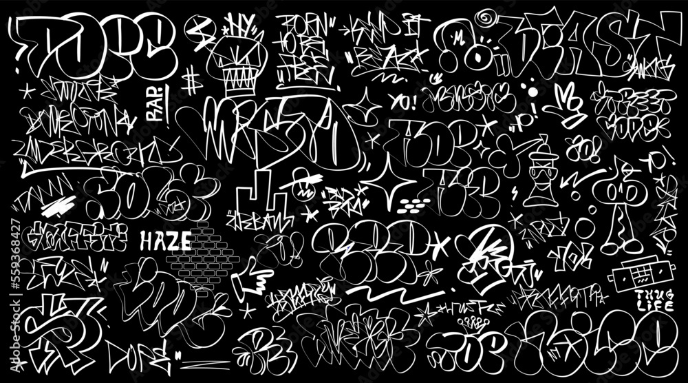 graffiti tags lettering set ,vector design element

