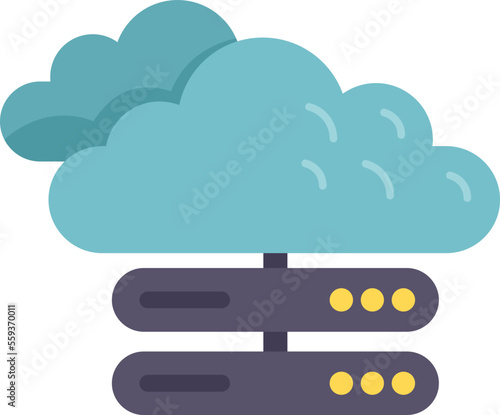 Cloud data icon flat vector. Crm database. Software consumer isolated