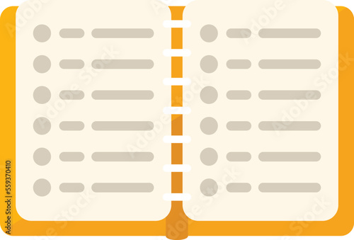 Open book icon flat vector. System accounting. Client software isolated