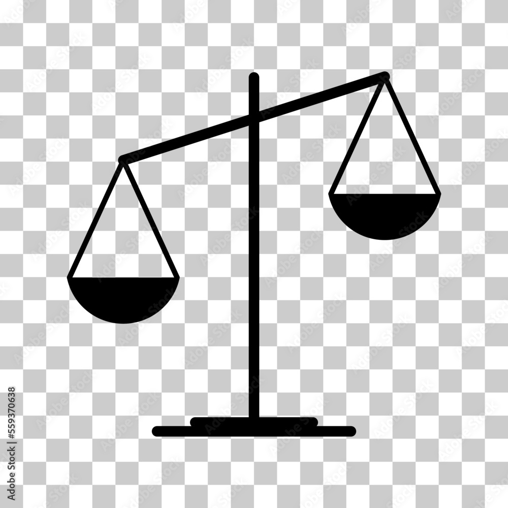 Scale equal icon, lawyer crime web sign, protection balance isolated vector illustration Scale equal icon, lawyer crime web sign, protection balance isolated vector illustration