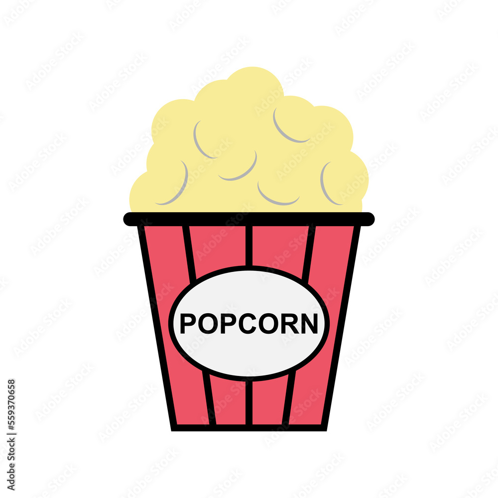 Popcorn food design icon, web corn box snack flat vector illustration element Popcorn food design icon, web corn box snack flat vector illustration element