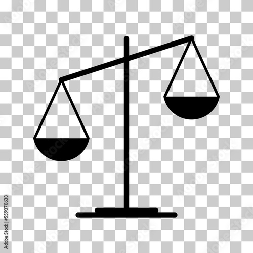 Scale equal icon, lawyer crime web sign, protection balance isolated vector illustration