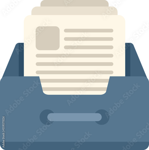 Folder drawer icon flat vector. Software system. Client access isolated