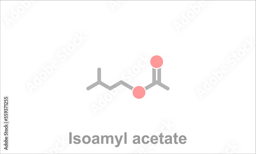 Simplified formula icon of isoamyl acetate.