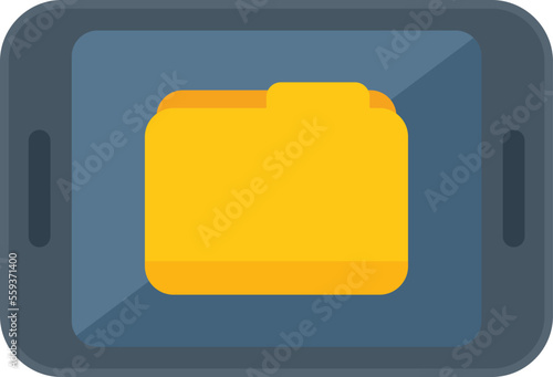 Tablet database icon flat vector. Platform system. Account consumer isolated