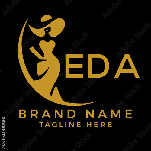 EDA fashion logo. EDA  Beauty fashion house. modeling dress jewelry. EDA fashion technology  Monogram logo design for entrepreneur and best business icon. 
