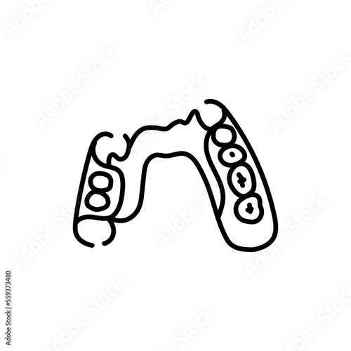 Removable partial denture line icon. Dental prosthetic.