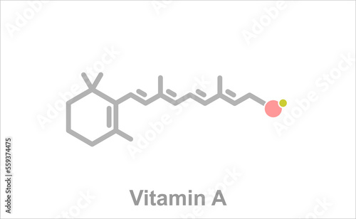 Simplified formula icon of Vitamin A.