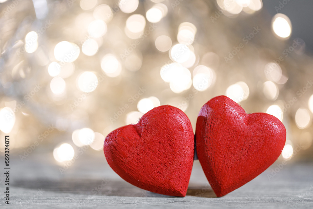 Fototapeta premium Red hearts symbol of love
