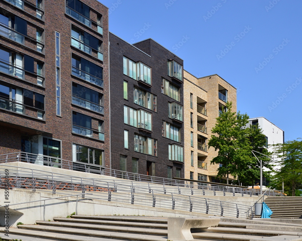 Modern Buildings in the Neighborhood Hafen City in the Hanse City Hamburg Modern Buildings in the Neighborhood Hafen City in the Hanse City Hamburg