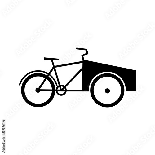Cargo Bike silhouette icon. Transporter bicycle flat vector illustration