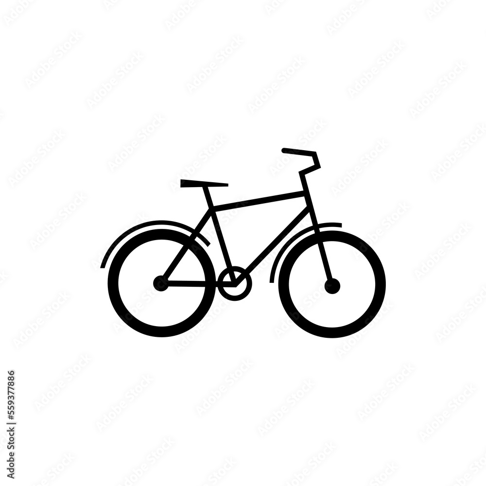 Bike silhouette icon. Bicycle flat vector illustration