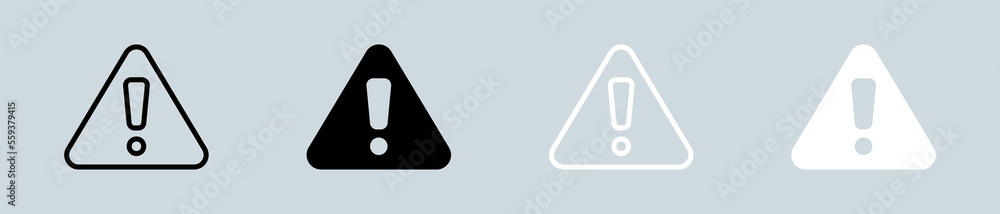 Exclamation icon set in black and white. Error signs vector illustration. Exclamation icon set in black and white. Error signs vector illustration.