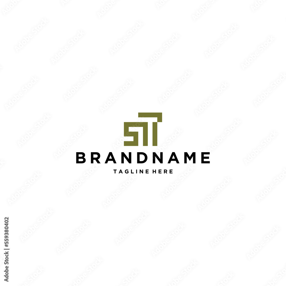 Letter ST logo design template